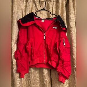 NWOT VS PINK faux fur Bomber Jacket